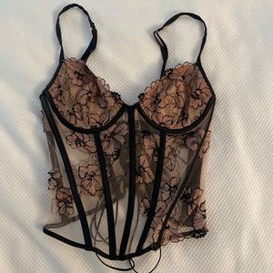 Victoria’s Secret mesh floral bustier top size 32c